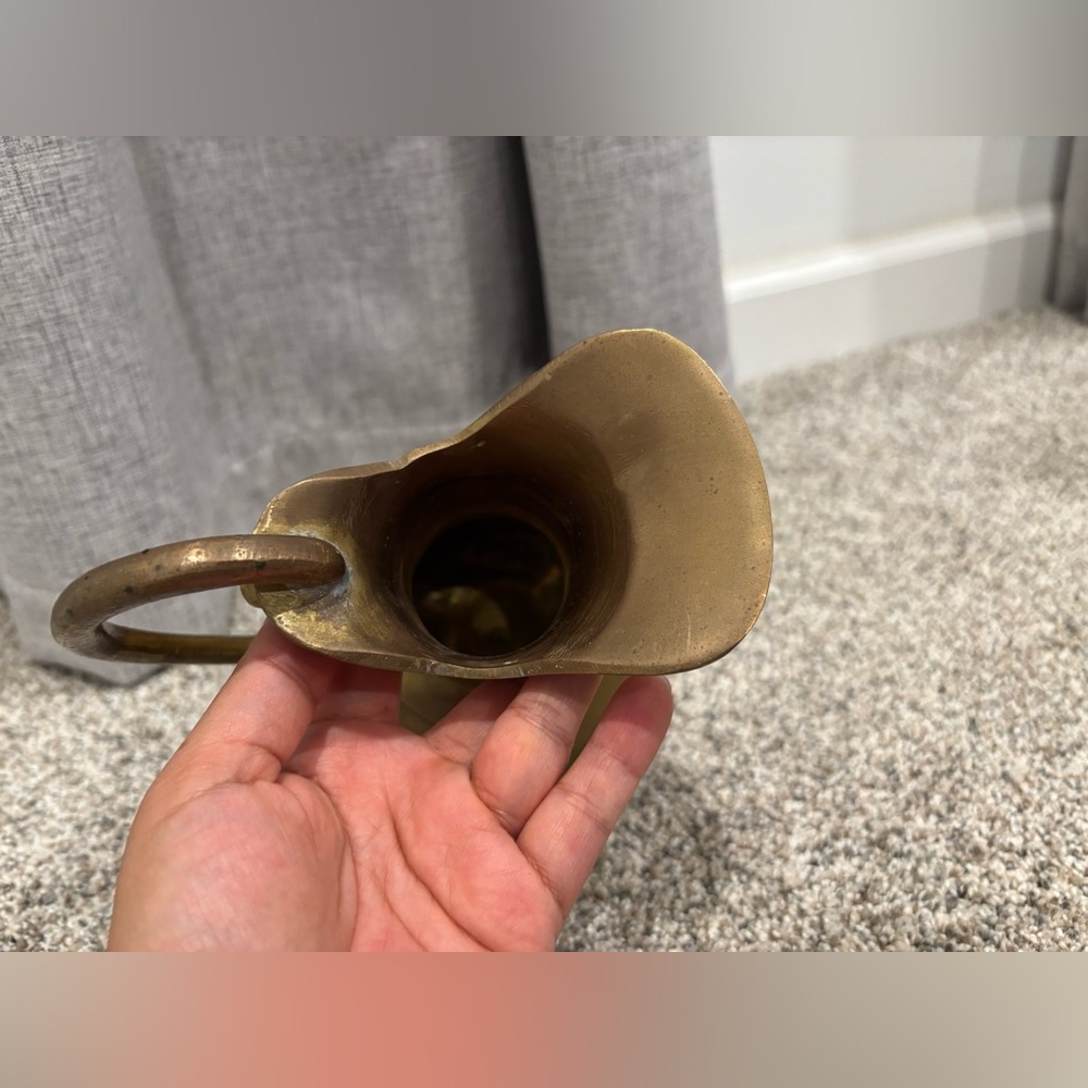 Elegant Vintage Brass Water Pitcher/Vase Solid Brass - Picture 6 of 8
